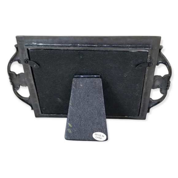 Vintage Greeting Card Silver Tone Metal 4 3/4" x 3 1/3" Photo Picture Frame - Picture 4 of 9